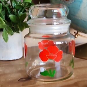 Vintage Anchor Hocking Foxy Flower Kitchen Jar